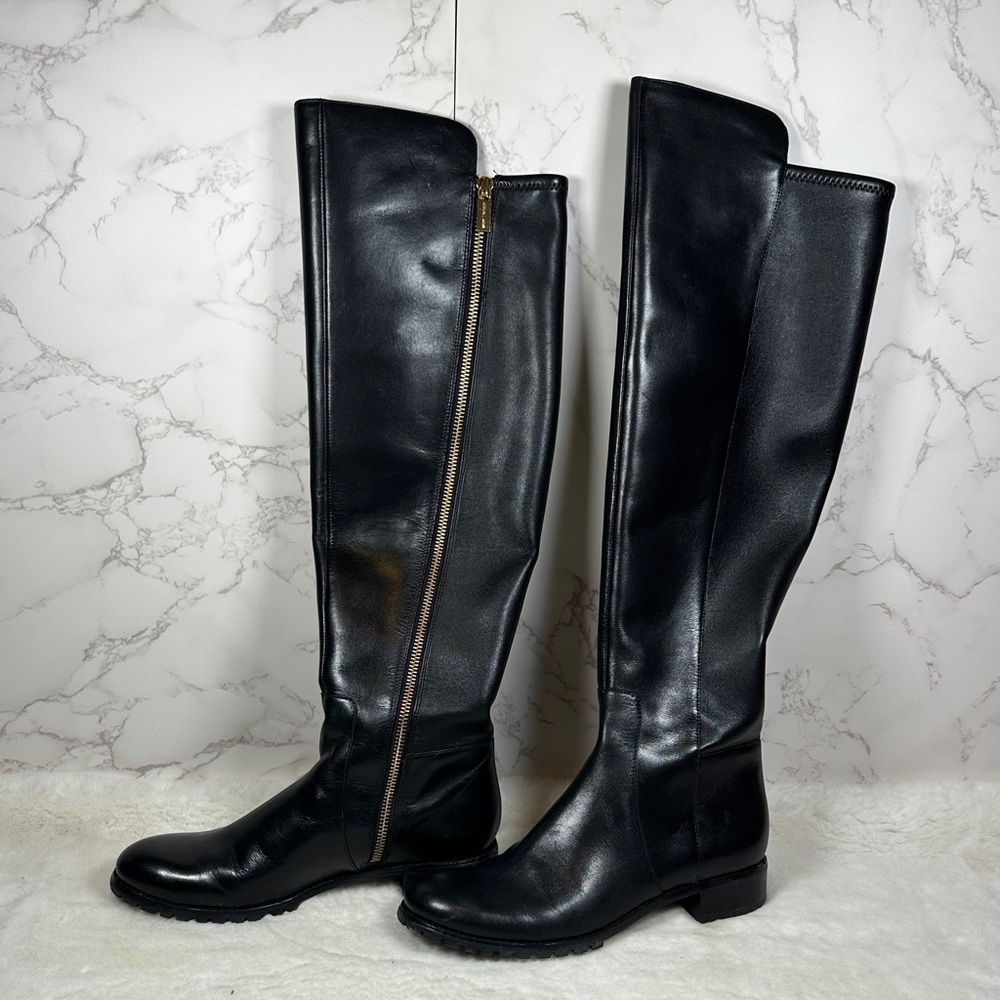 Authentic Michael Kors Joanie Leather Boots Black 7.5W - Gently Used - Picture 1 of 9